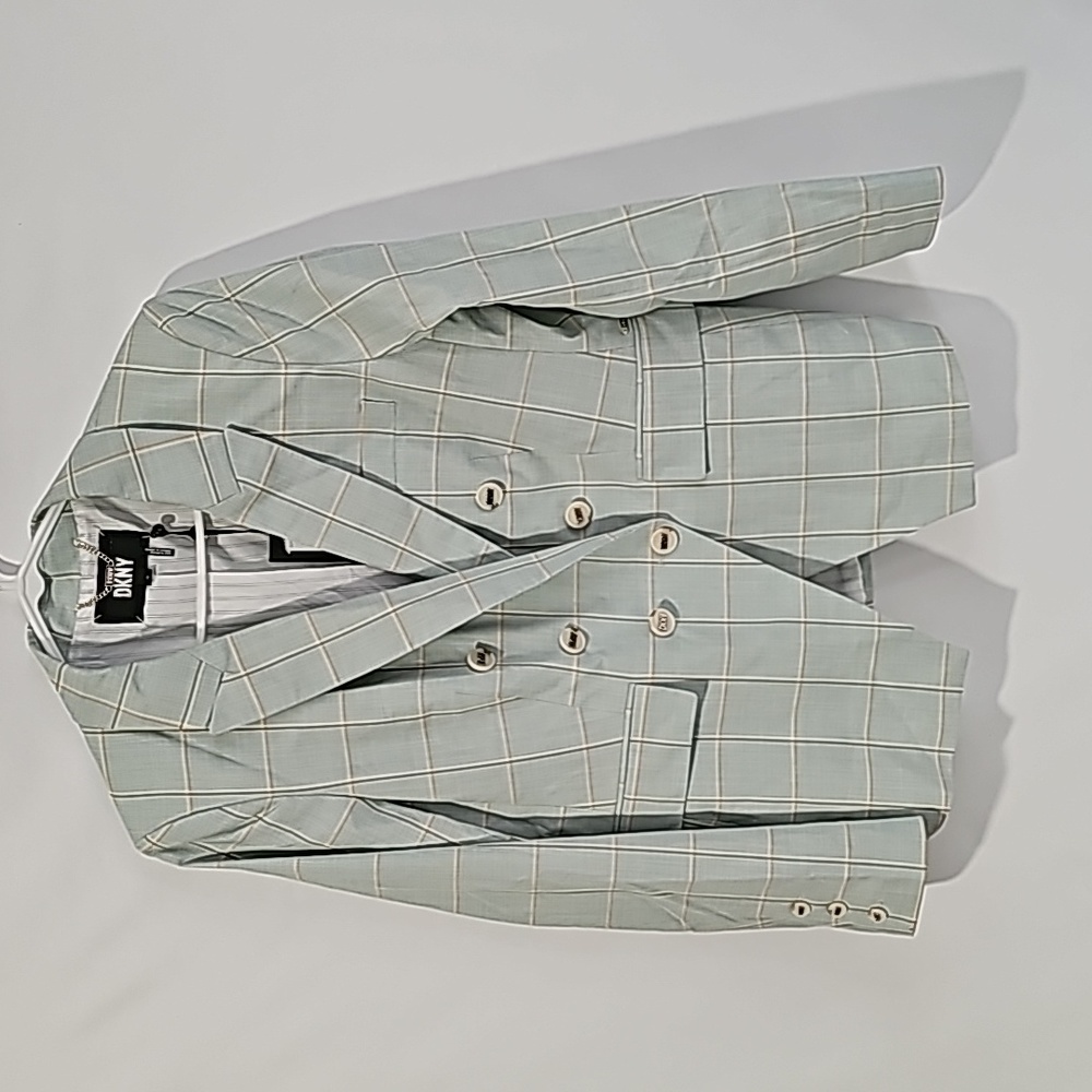 DKNY Double-breasted Windowpane Women Blazer.